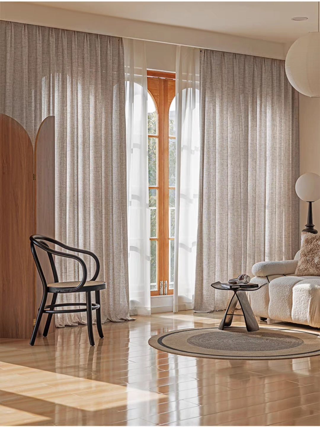 Sandalwood Linen Blended Custom Sheer Curtain