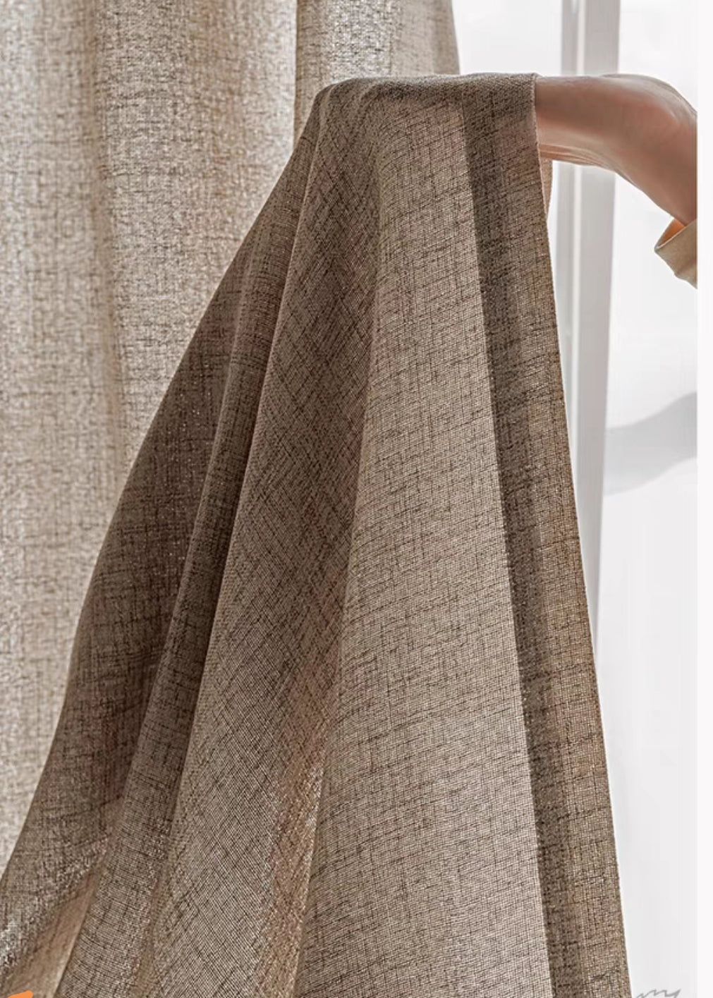 Sandalwood Linen Blended Custom Sheer Curtain