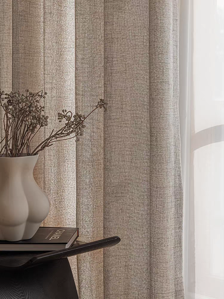 Sandalwood Linen Blended Custom Sheer Curtain