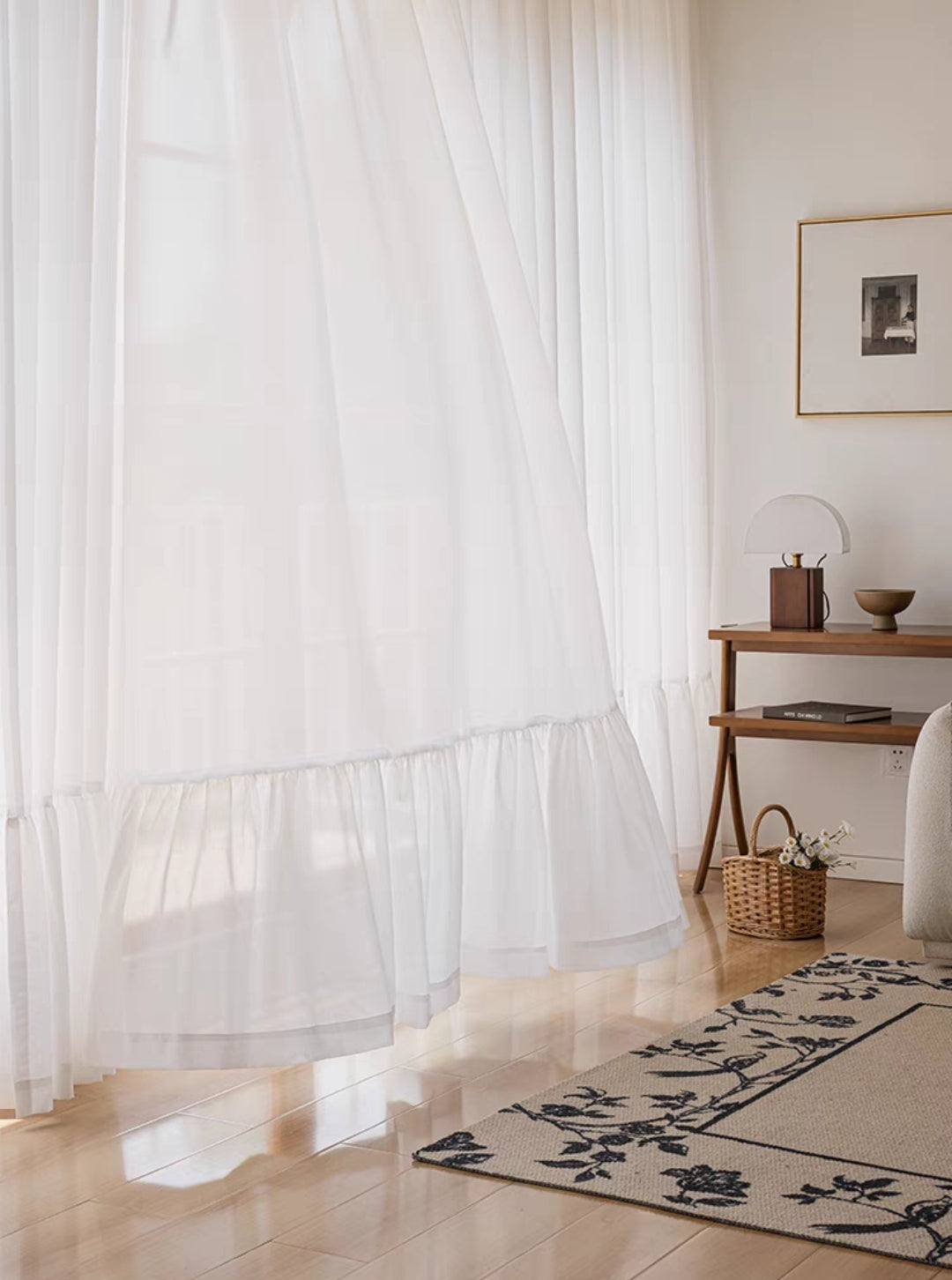 Simple White Custom Sheer Curtain
