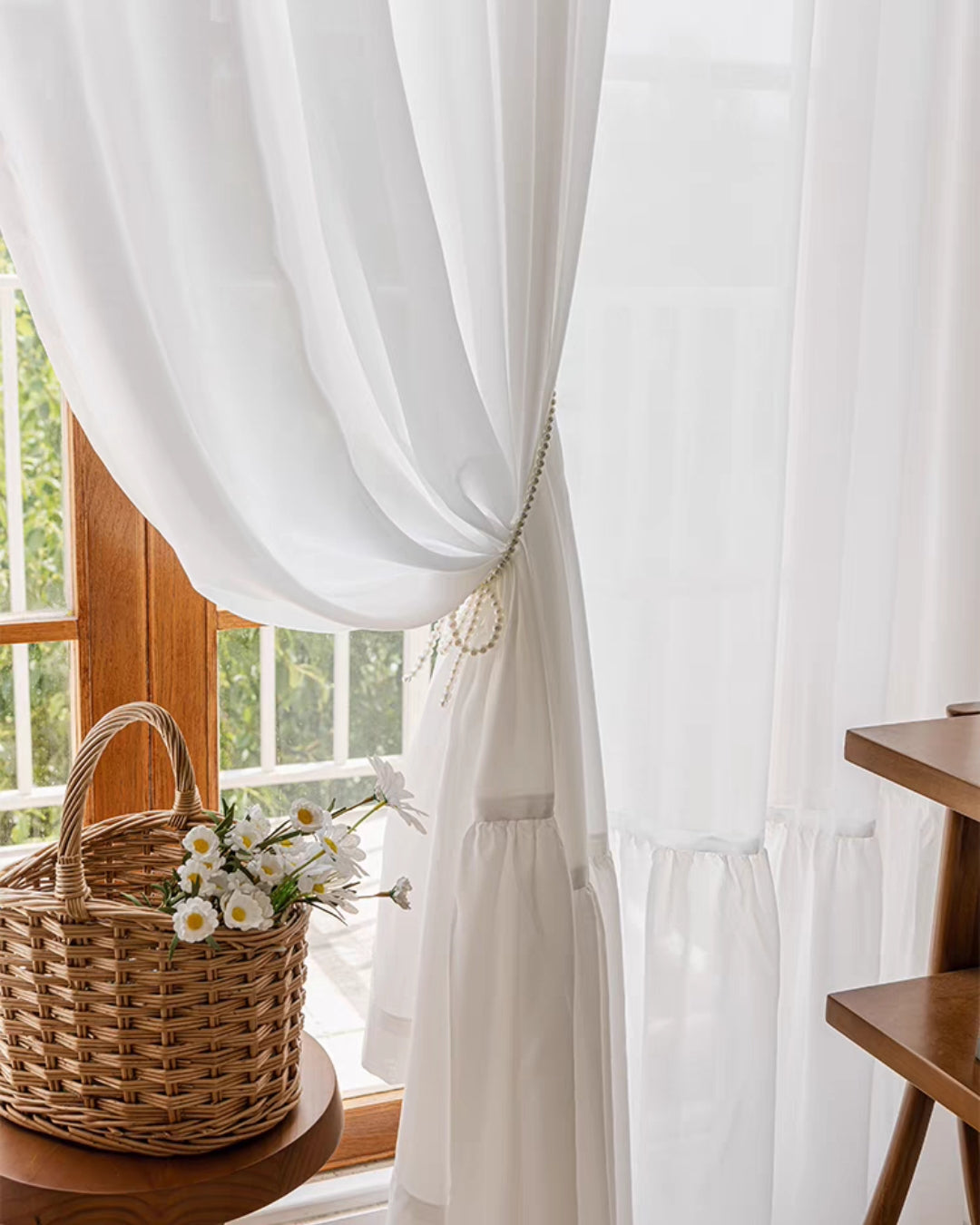 Simple White Custom Sheer Curtain