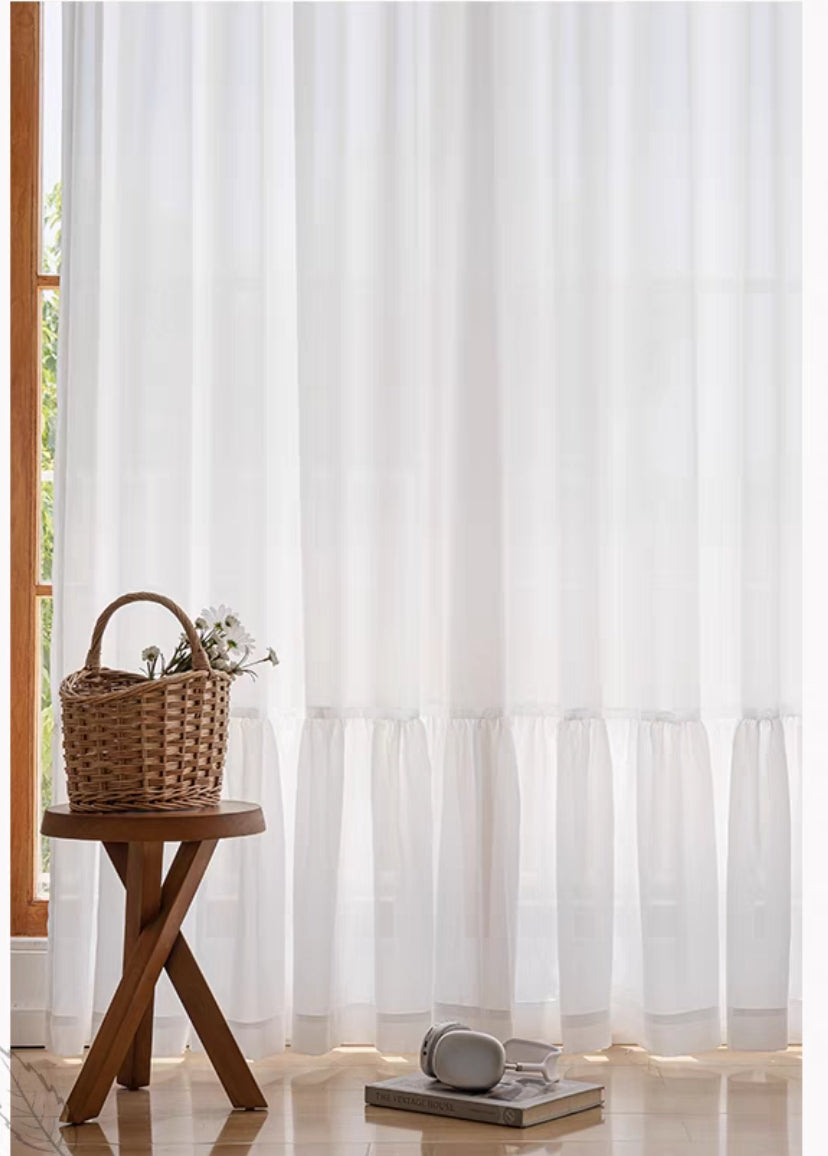 Simple White Custom Sheer Curtain