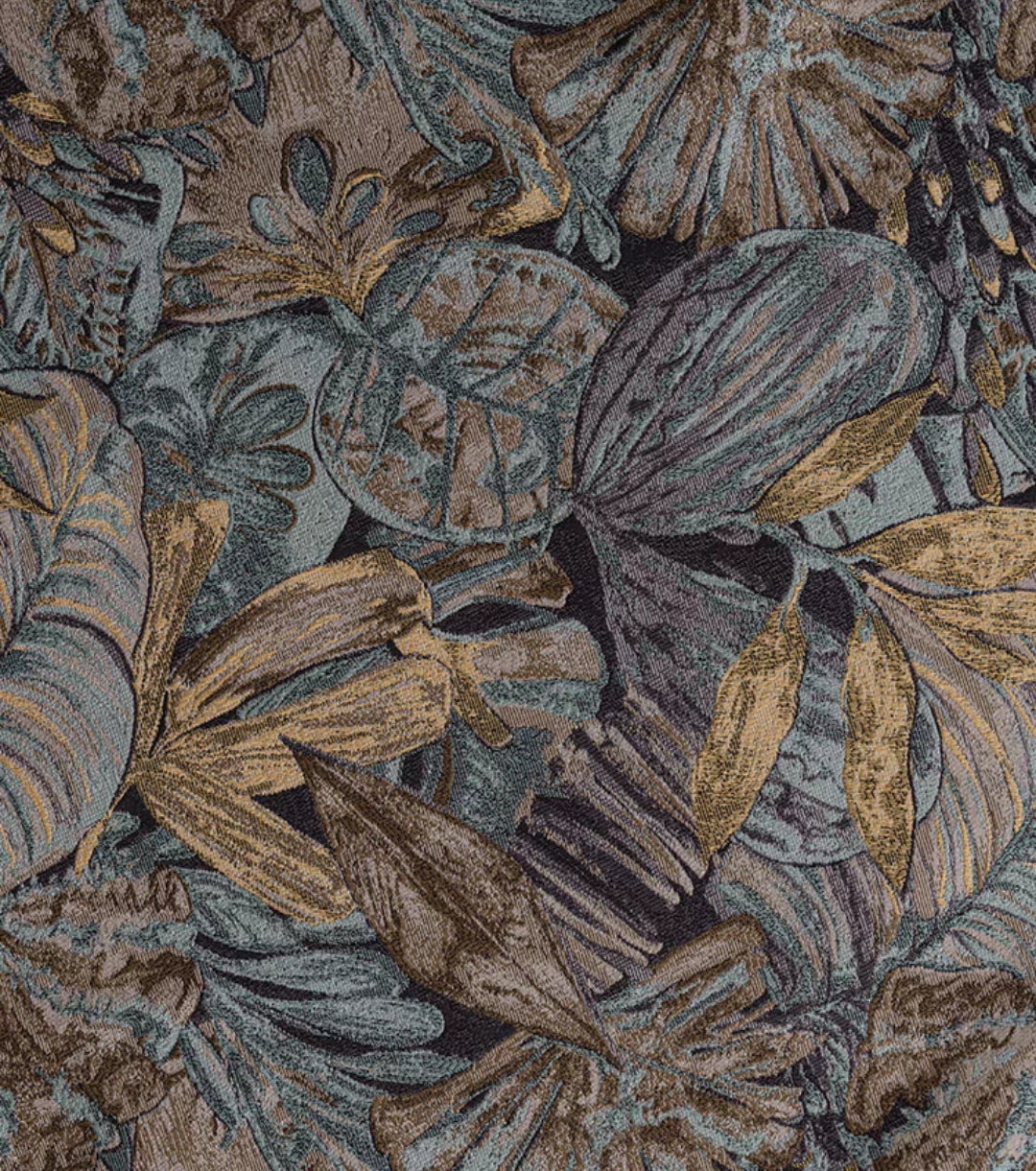 Caramel Linen Cotton Custom Curtain with Velvet Jacquard Fabric