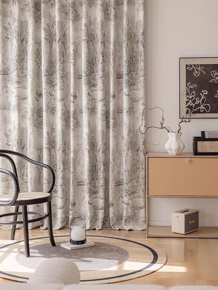 Jungle Wool Jacquard Custom Blackout Curtain