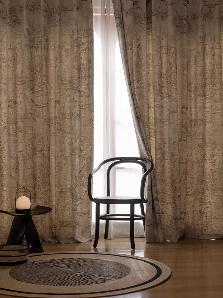 Jungle Wool Jacquard Custom Blackout Curtain