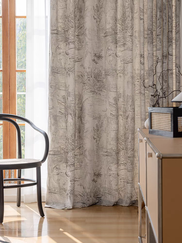 Jungle Wool Jacquard Custom Blackout Curtain