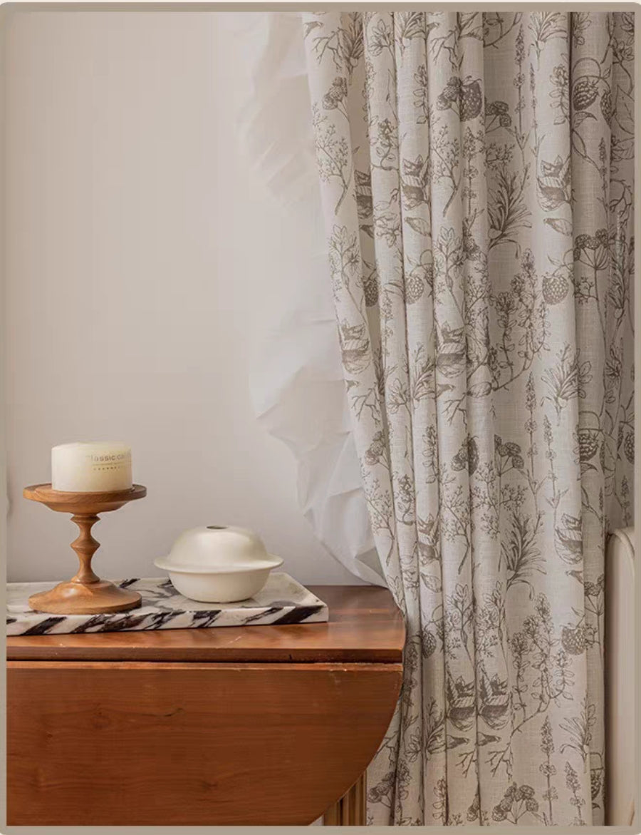 Brown Pine Cone Custom Sheer Curtain