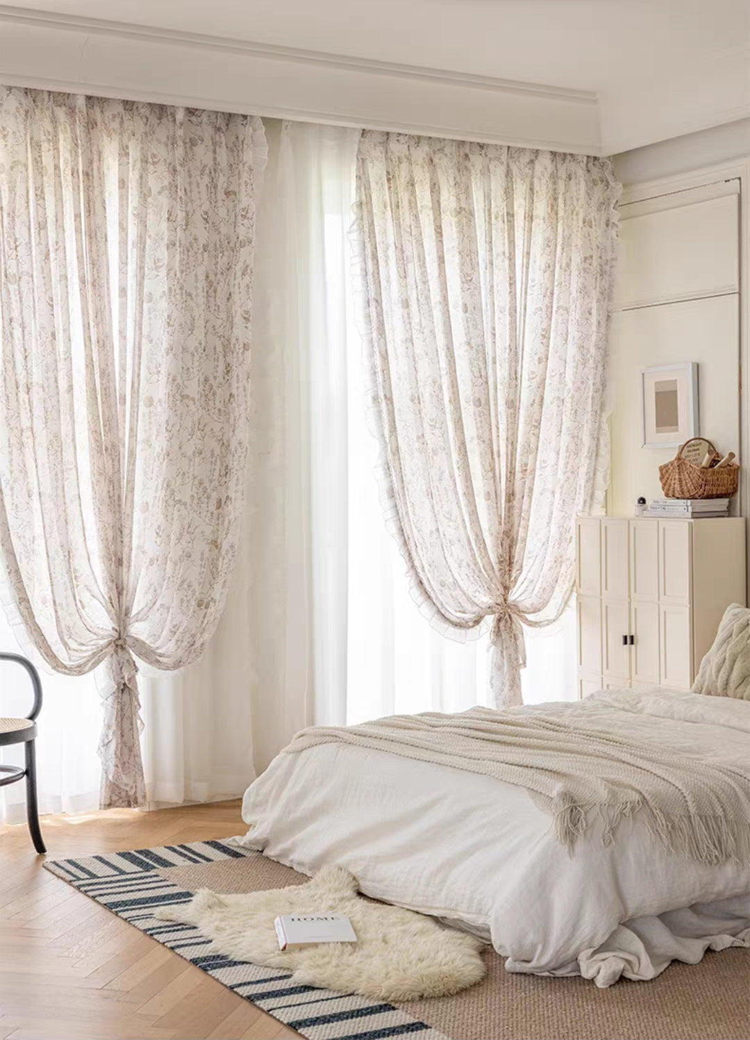 Brown Pine Cone Custom Sheer Curtain