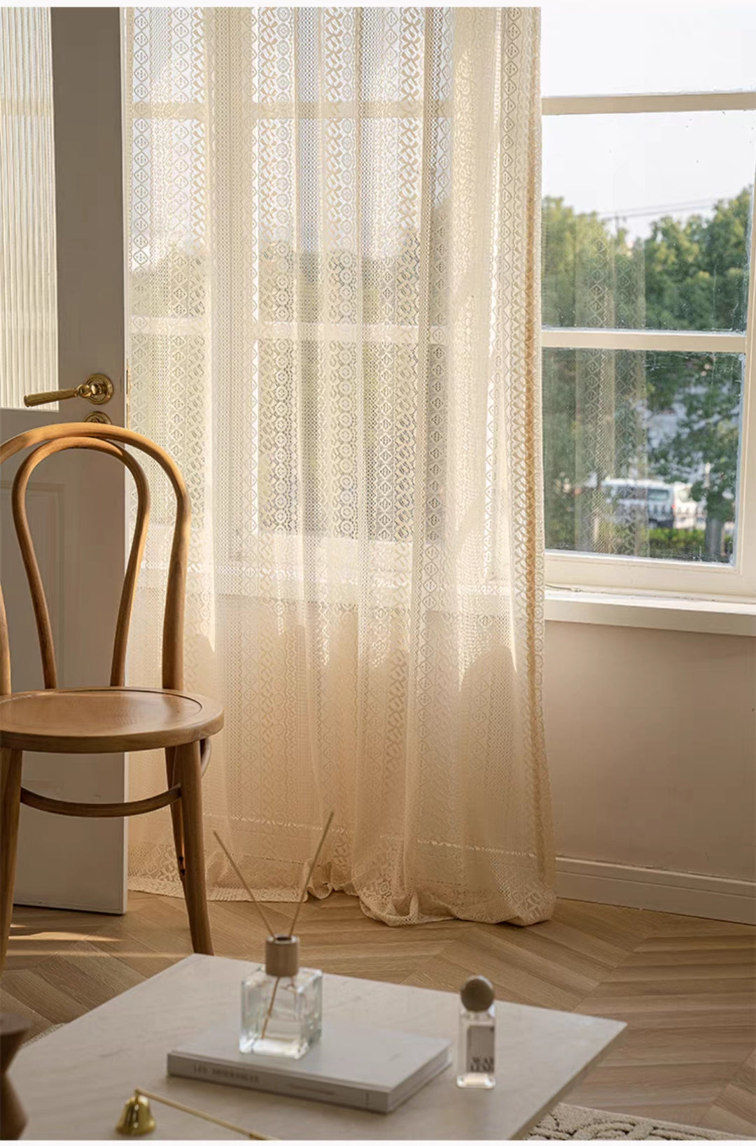 Hollow Lace Custom Sheer Curtain