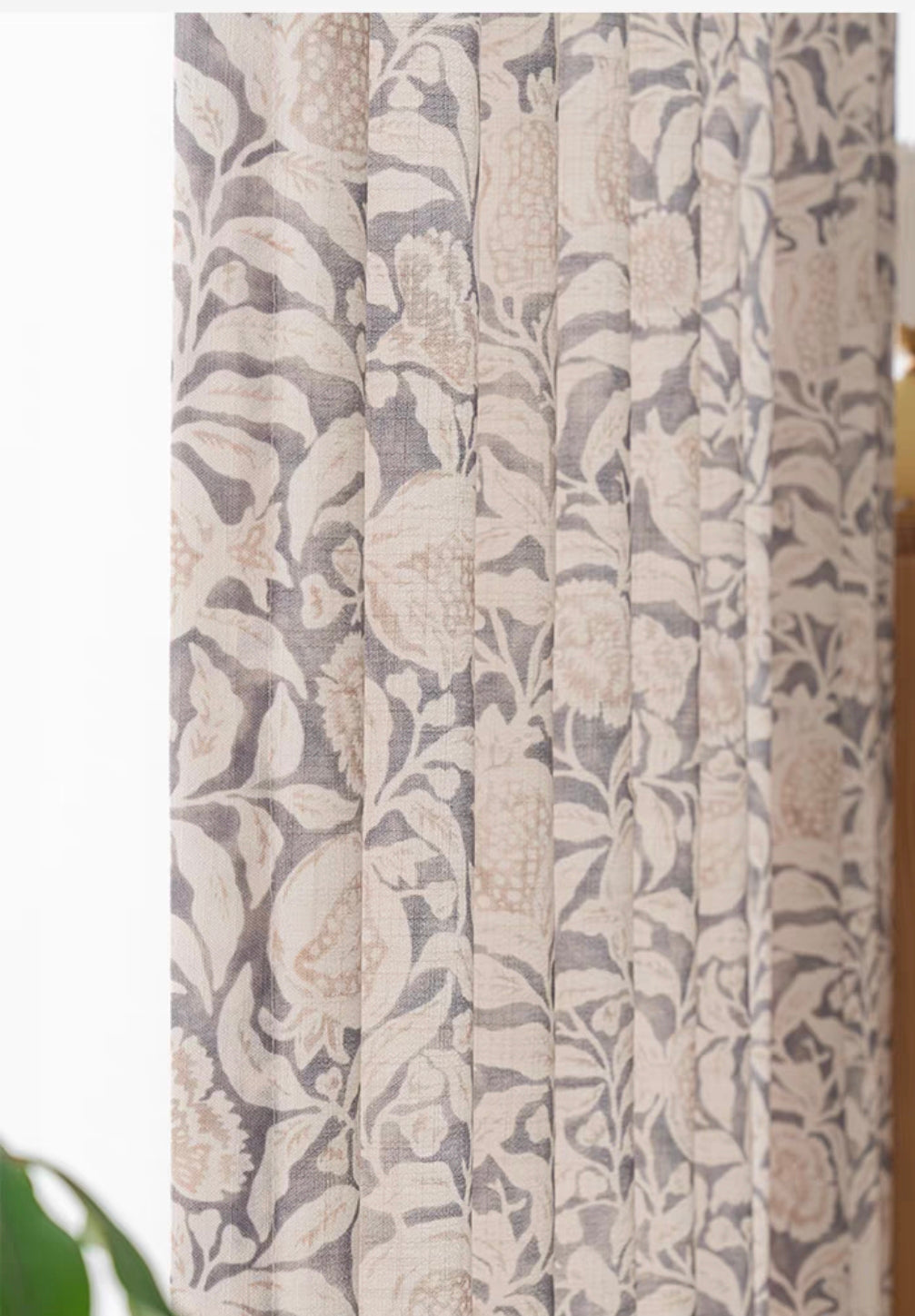 Pomegranate Flower Linen Cotton Custom Curtain