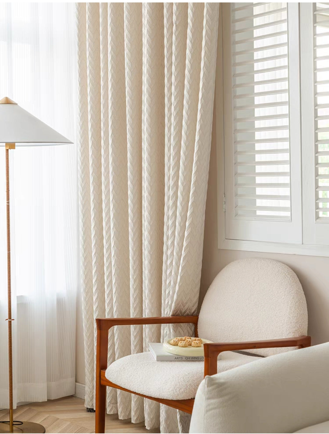 Heavy Cream Linen Cotton Custom Curtain