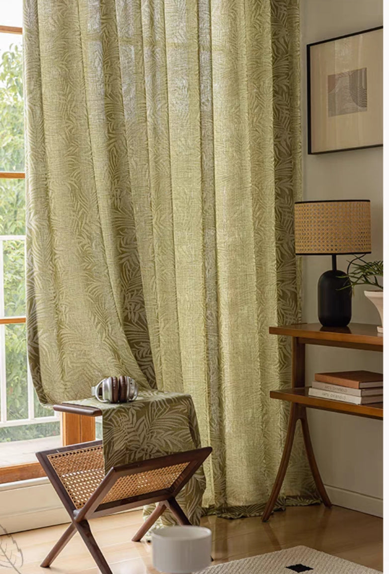 Willow Leaf Custom Sheer Curtain