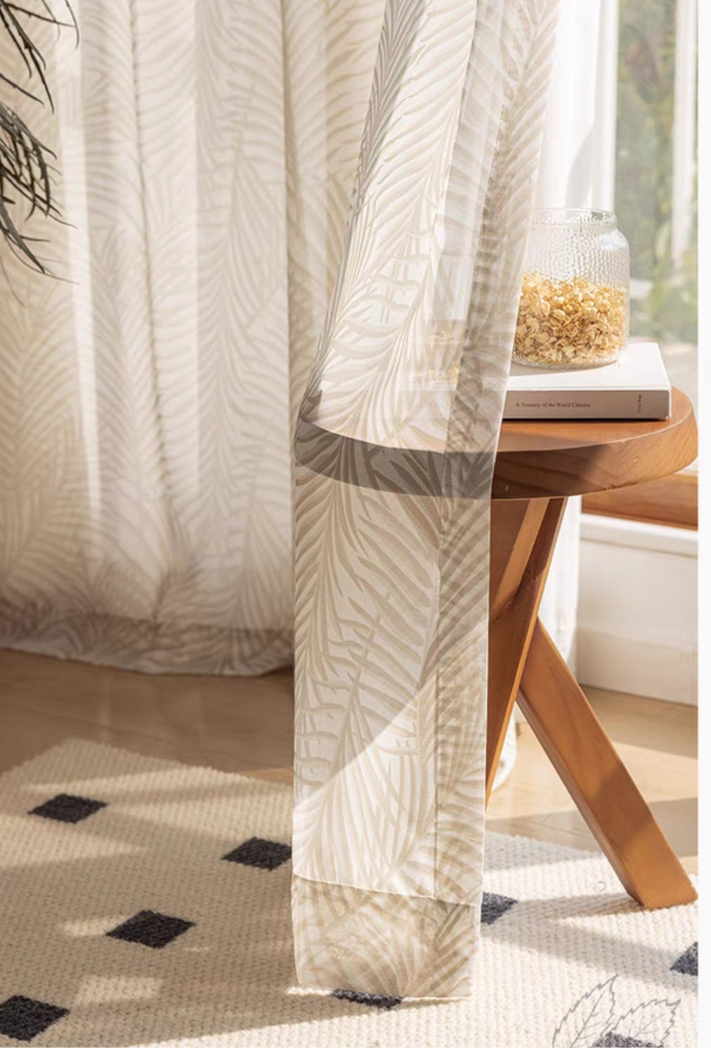 Big Leaves Custom Sheer Curtain