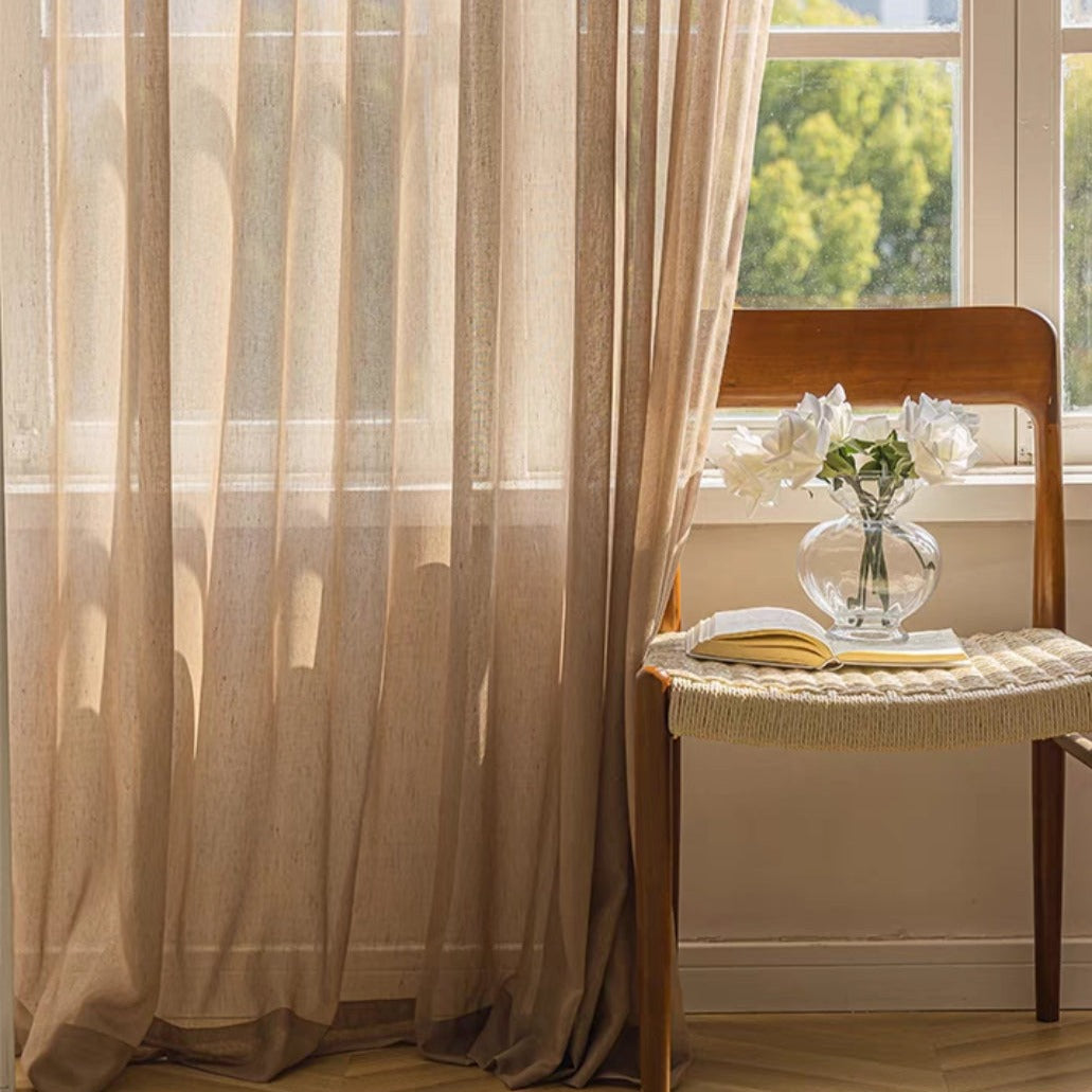 Glossy Linen Custom Sheer Curtain