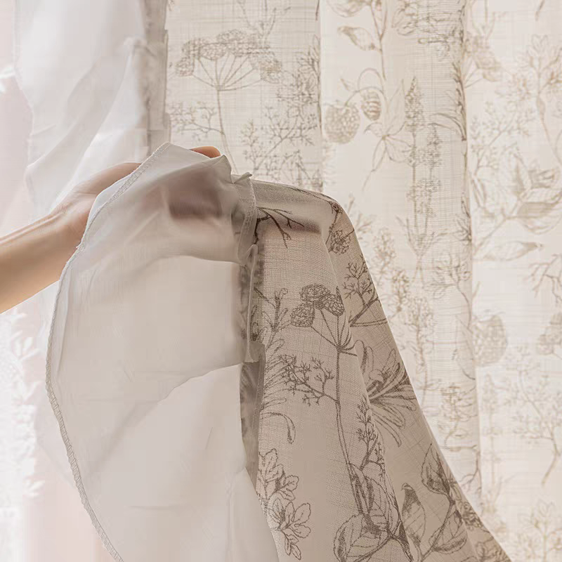 Brown Pine Cone Custom Sheer Curtain
