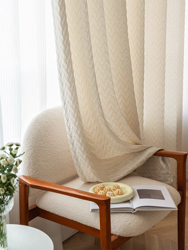 Heavy Cream Linen Cotton Custom Curtain