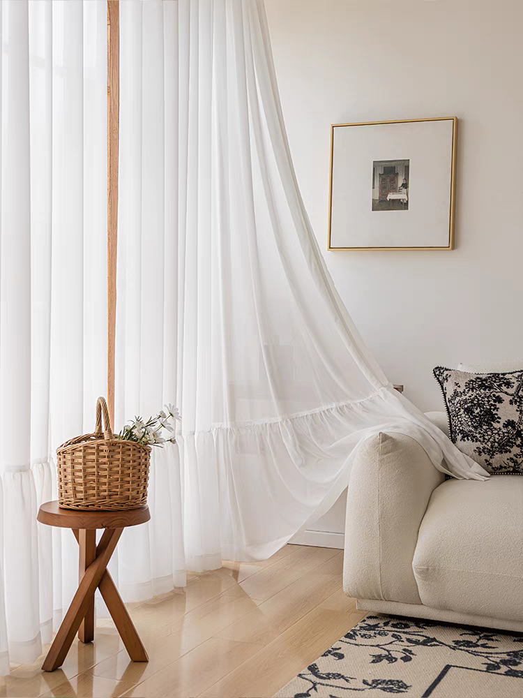 Simple White Custom Sheer Curtain