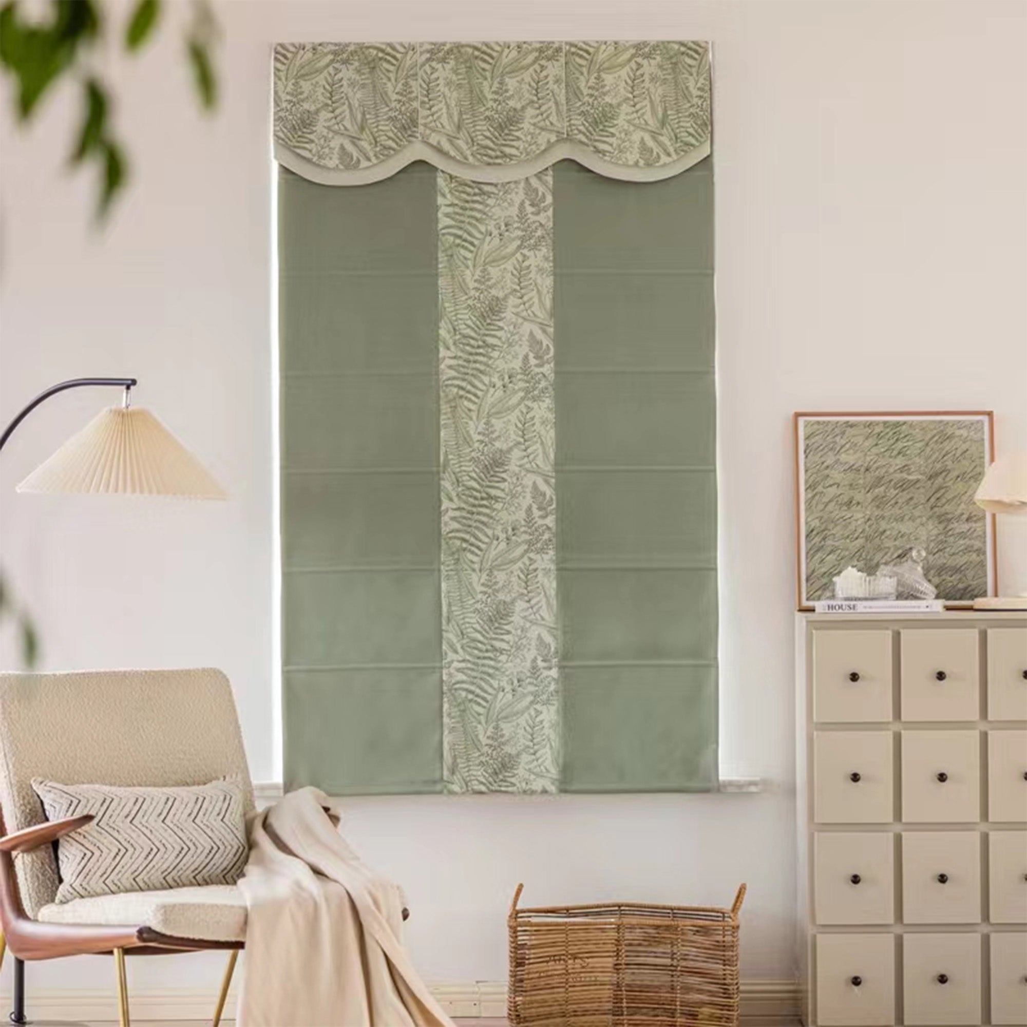 Quick Fix Blackout Washable Roman Window Shades Flat Fold with Valance - SS033