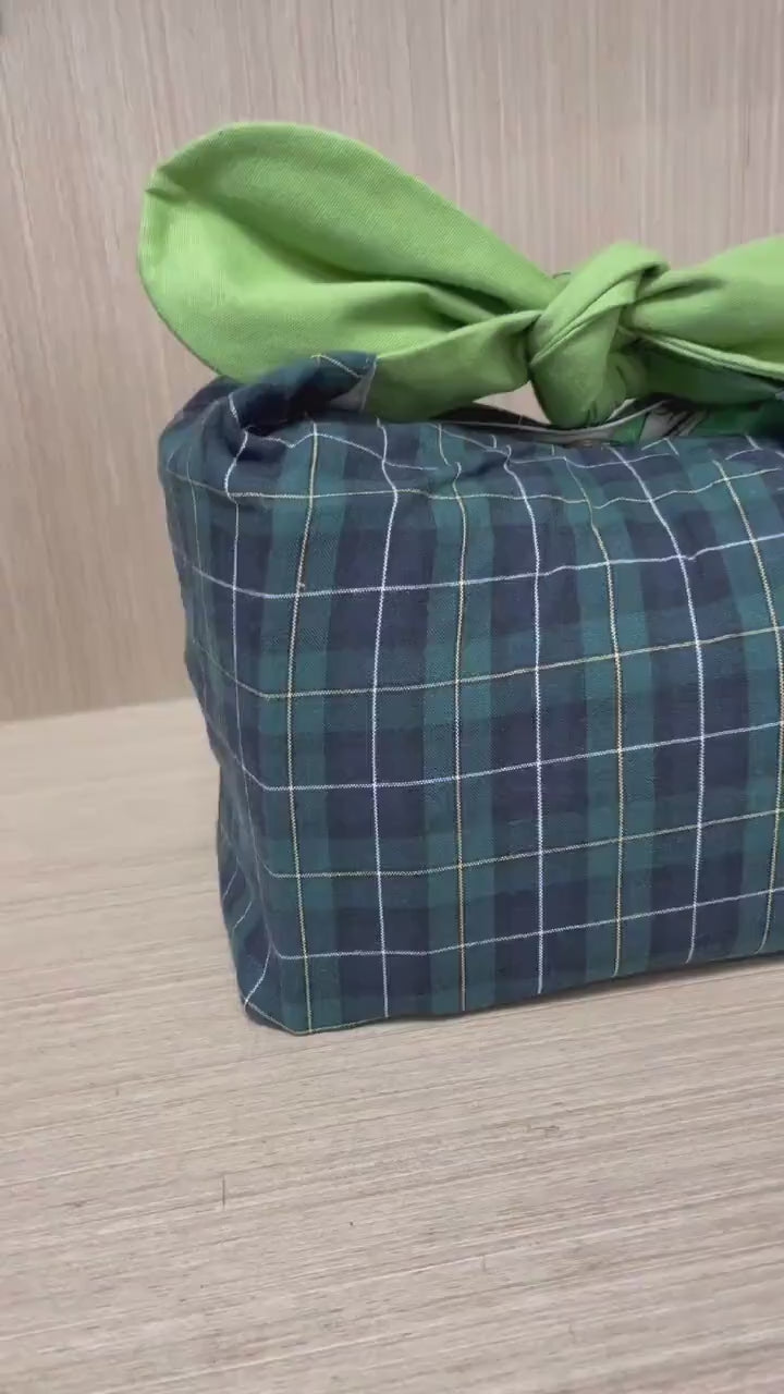 British plaid Reusable  lunch bag bento bag, zero waste , Eco Friendly  lunch box cloth School Gift for Kids women