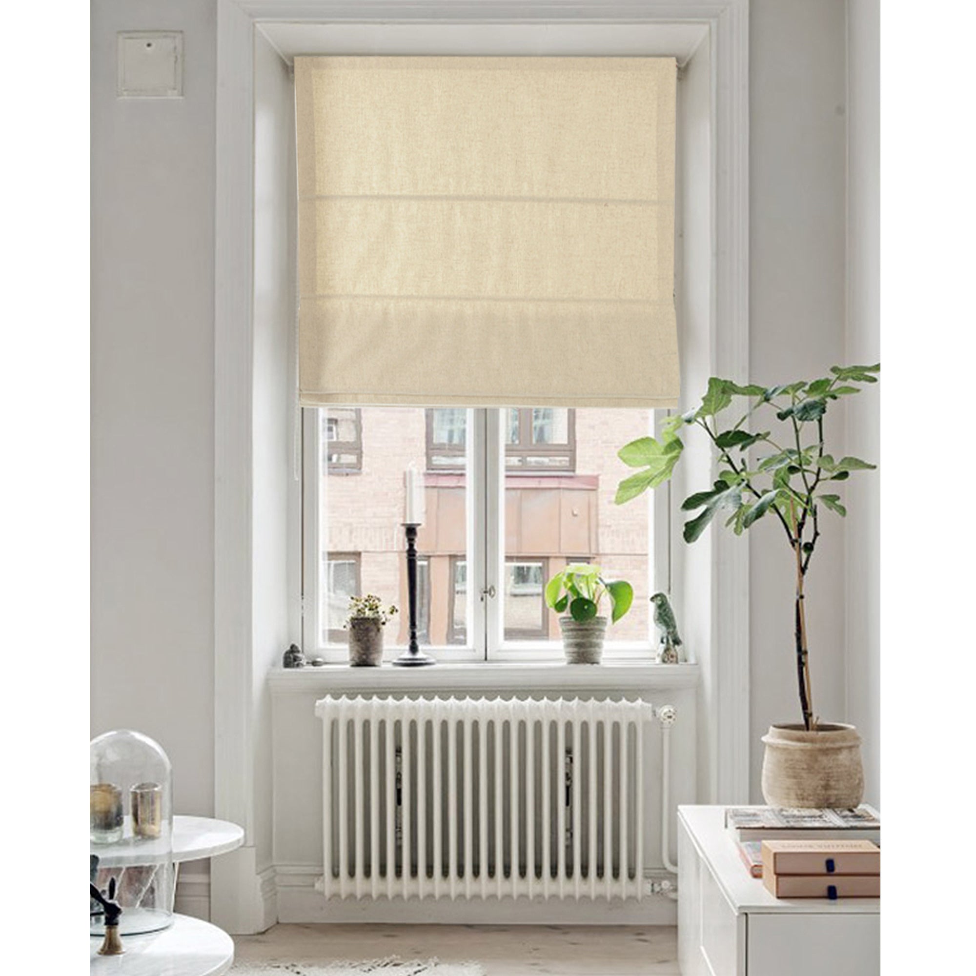 Quick Fix Washable Roman Window Shades Flat Fold - Cream-colored - SG-100
