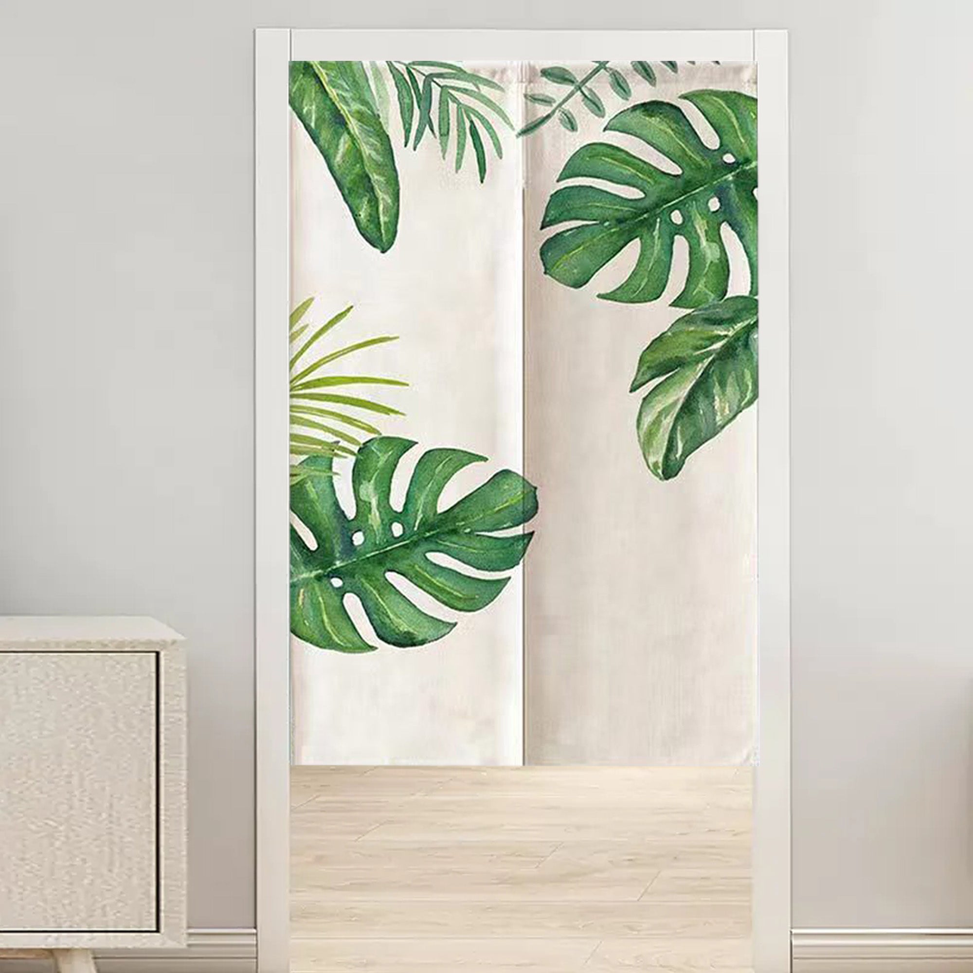 Japanese Noren Curtain Tapestry — Palm leaves