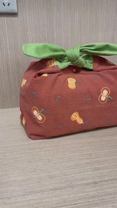 Pumpkin Reusable   lunch bag bento bag, zero waste , Eco Friendly  lunch box cloth School Gift for Kids women
