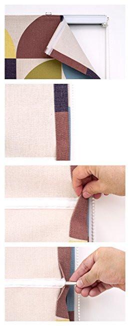 Quick Fix Washable Roman Window Shades Flat Fold - Beige - YJ02