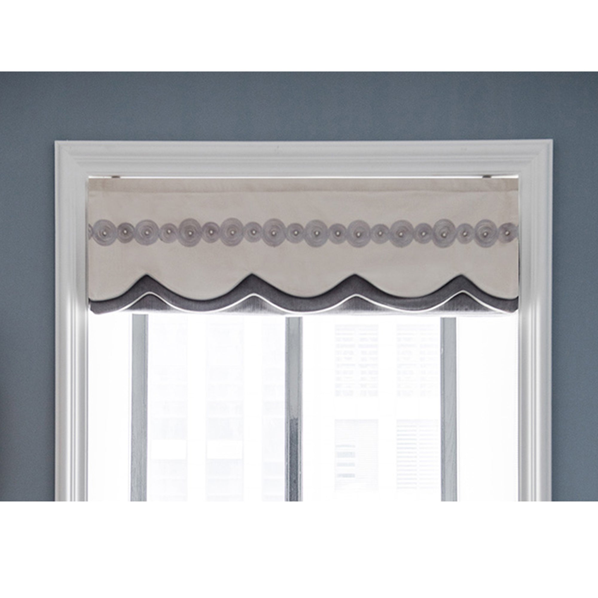 Quick Fix Washable Roman Window Shades Flat Fold with Valance - Smoke Grey SG-124