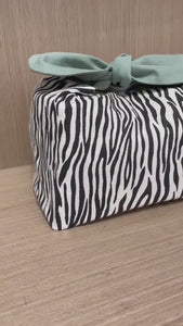 Zebra Reusable  lunch bag bento bag, zero waste , Eco Friendly  lunch box cloth School Gift for Kids women