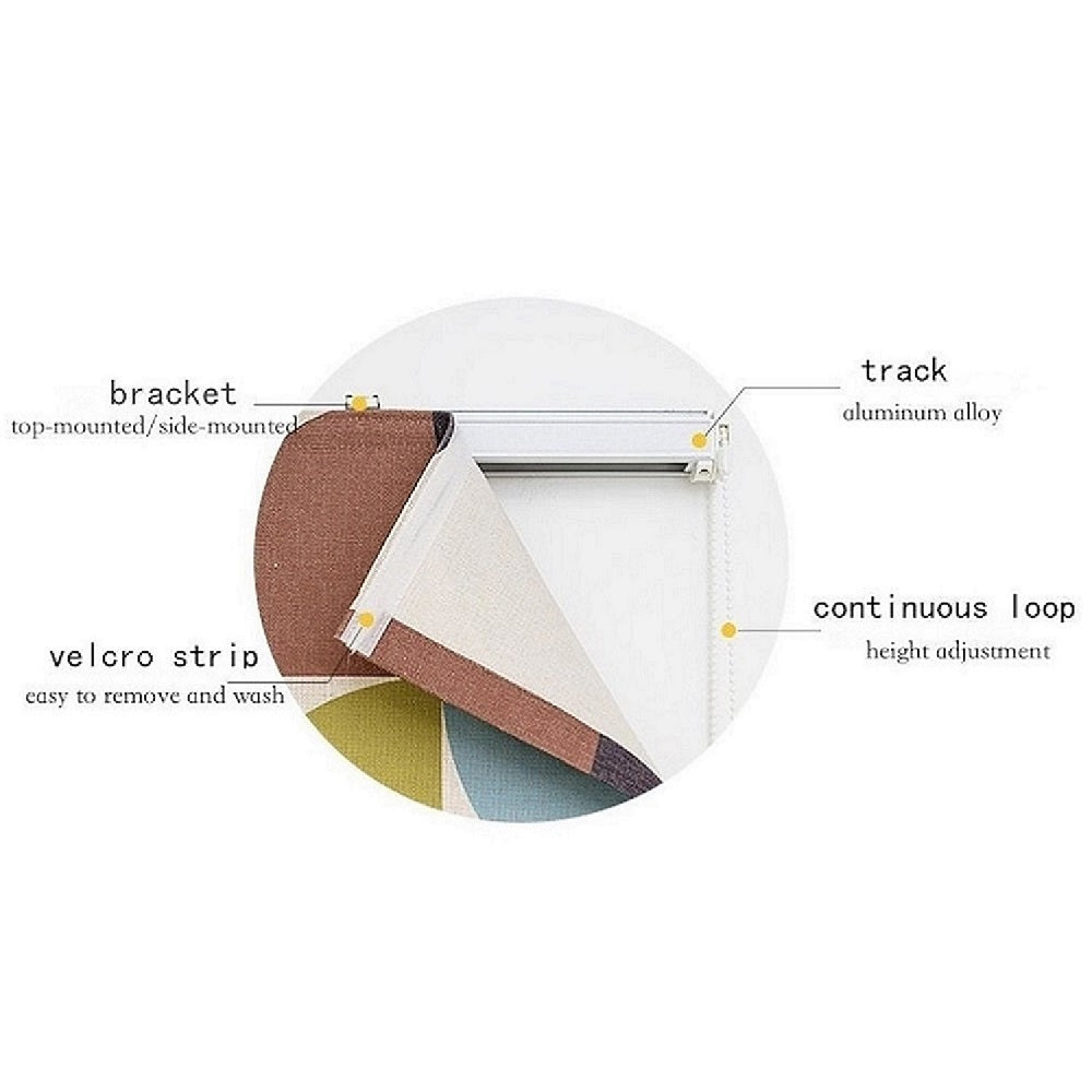 Quick Fix Washable Roman Window Shades Flat Fold with Valance, SG-012 Yellow with White trim