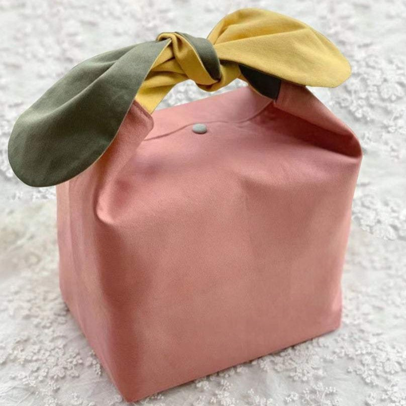 Pink Cotton Bento Lunch Bag