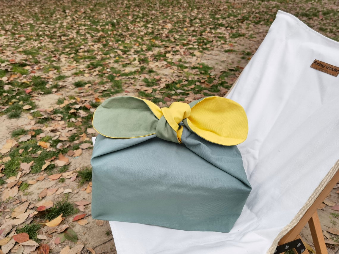 Green Cotton Bento Lunch Bag