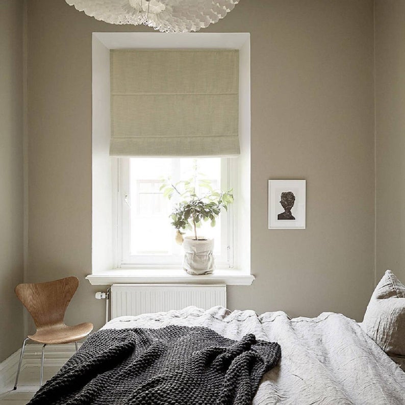 Quick Fix Washable Roman Window Shades Flat Fold - Flaxen - 173-7
