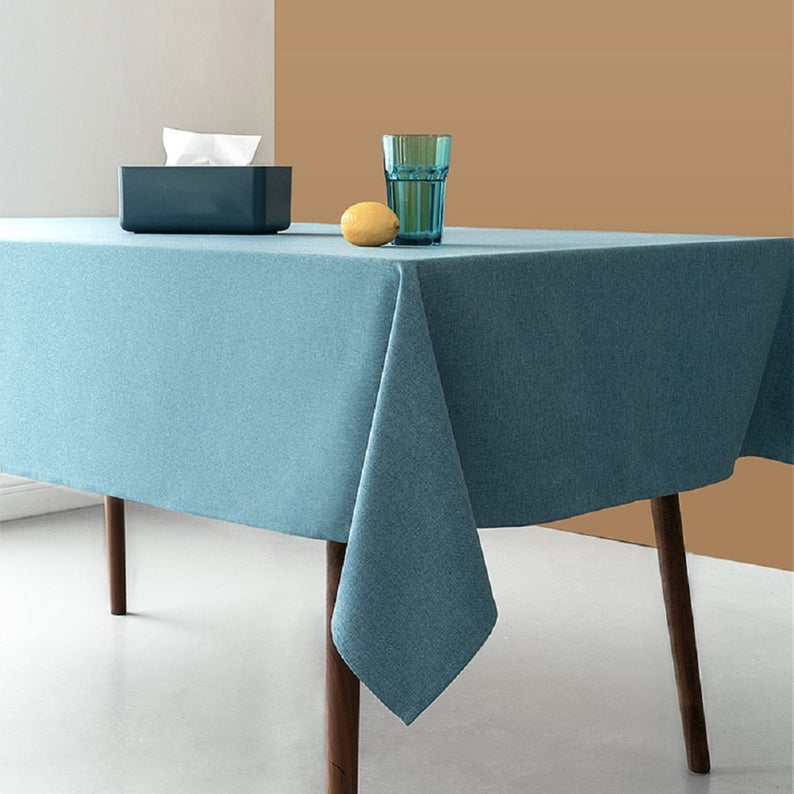Indoor Outdoor Rectangle Tablecloth 55" x 86", Marina Blue