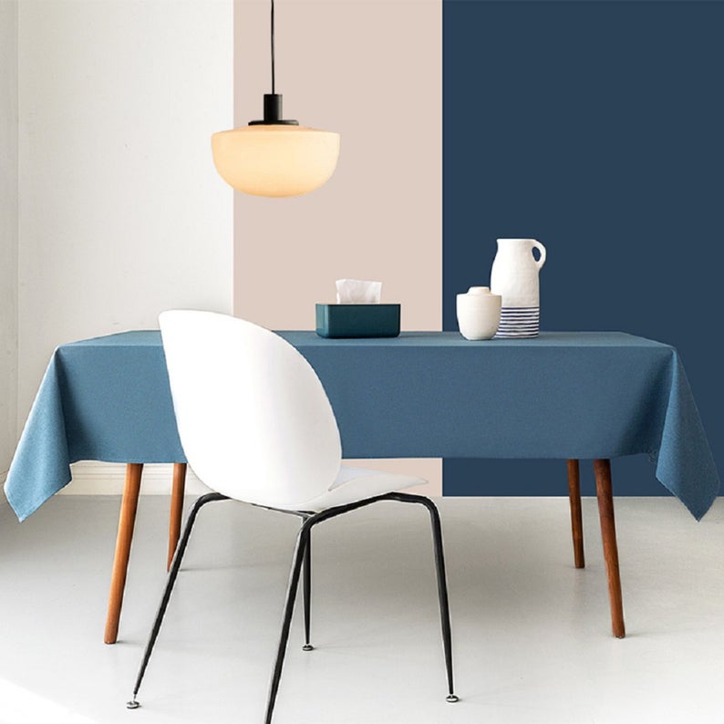 Indoor Outdoor Rectangle Tablecloth 55" x 86", Ink Blue