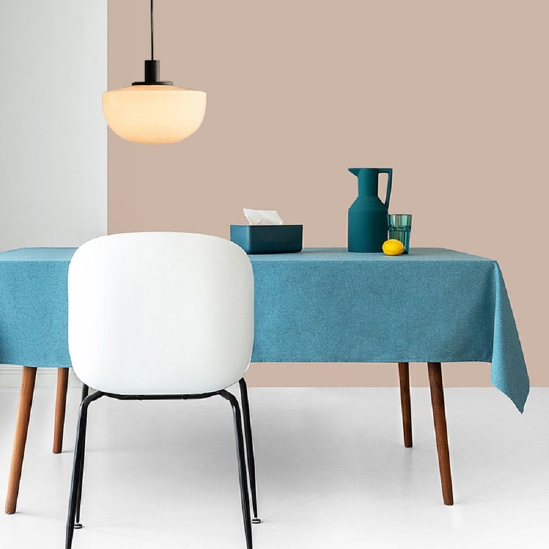 Indoor Outdoor Rectangle Tablecloth 55" x 86", Marina Blue