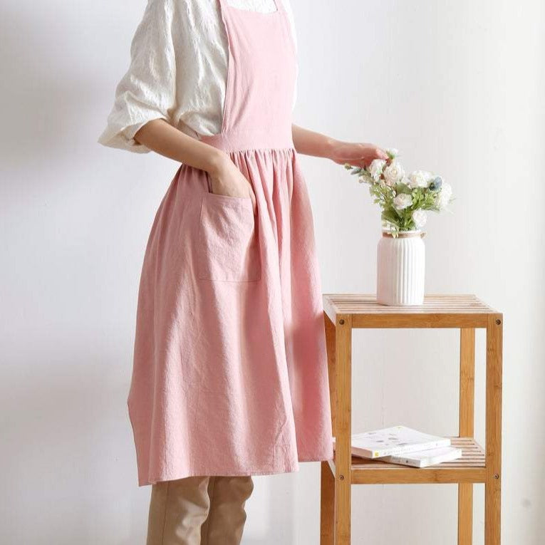 Pinafore Apron Dress — Pink
