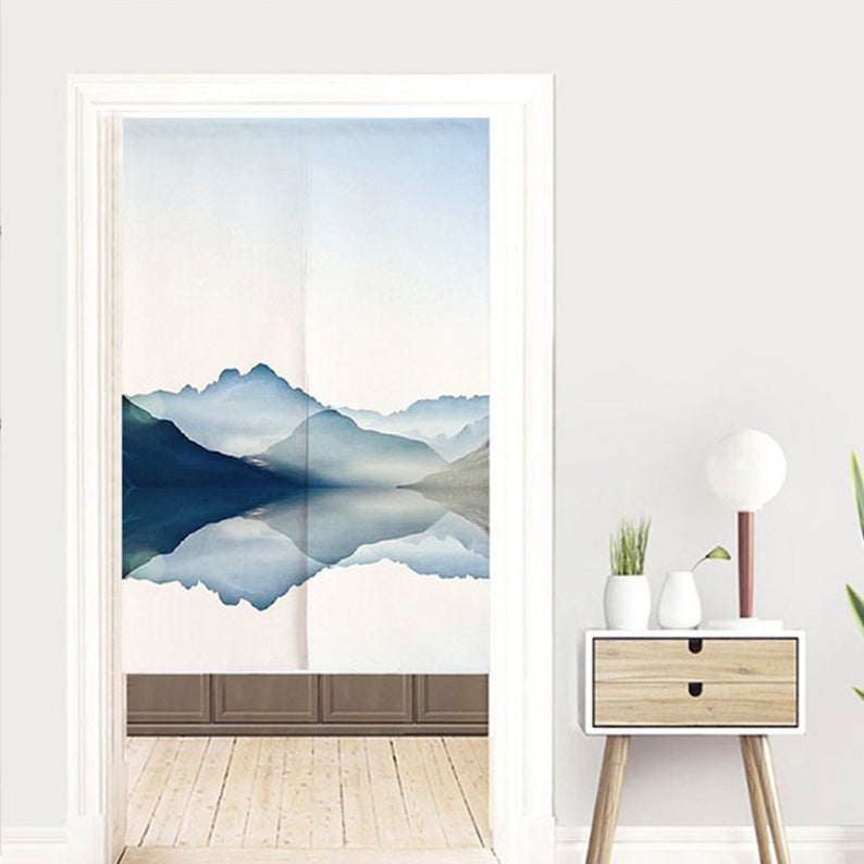 Japanese Noren Curtain Tapestry — Blue Ink Mountains
