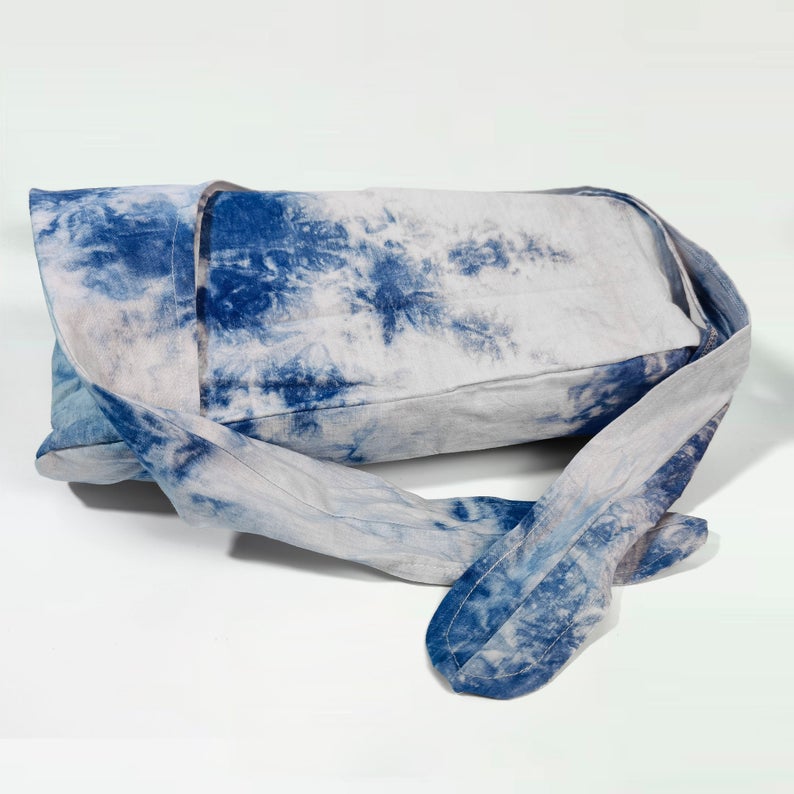 Tie-dye Adjustable Linen Tote Bag
