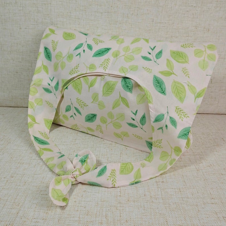 Spring Green Leaf Linen Tote Bag