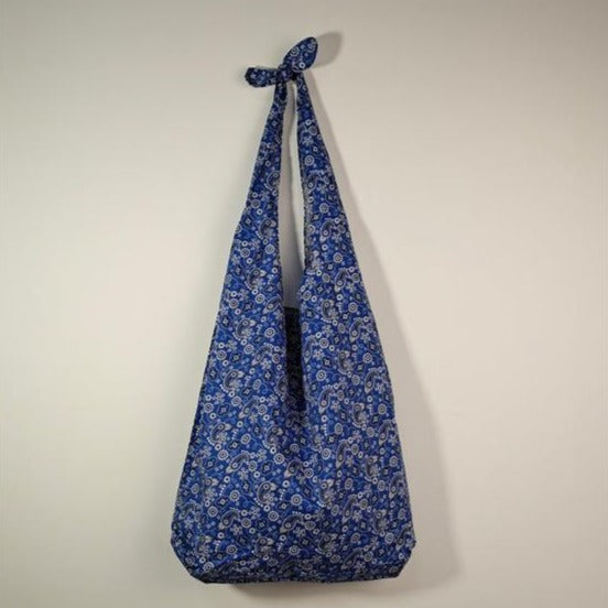 Blue Retro Adjustable Linen Tote Bag