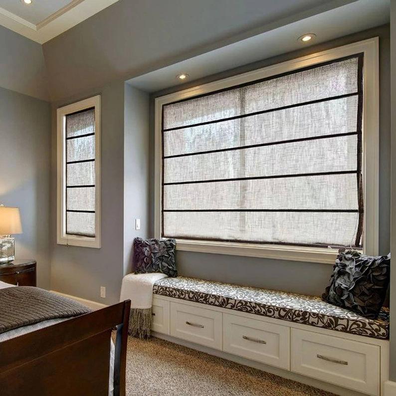 Quick Fix Washable Roman Window Shades Flat Fold, A666-1