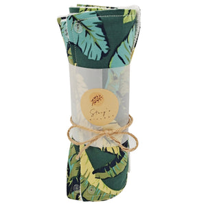 Pre-Rolled Paperless Towels with Snaps, Zero Waste, Kitchen Clothes, Dish Towels ,Reusable paper towels roll,Tropical Leaves Christmas gift