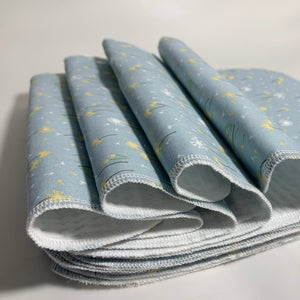 Multi-use Soft Paperless Reusable Wipes, paper towel,Printed Fabric with Triple Gauze Cloth Towels , Set of 12 - Dandelion Christmas gift