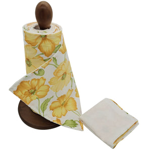 Paperless Kitchen Towels, Zero Waste,  Reusable paper towels roll with snaps，Dish Towels eco-friendly Kitchen Clothes Yellow flowers