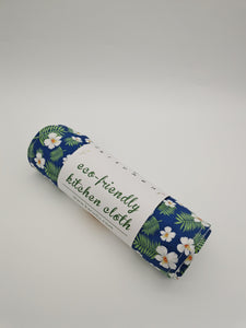 Paperless Towels with Snaps, Reusable paper towels roll  Zero Waste Pre-Rolled , Kitchen Clothes, Dish Towels Blue Floral  Christmas gift