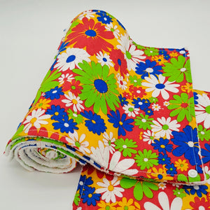 Paperless Kitchen Towels, Zero Waste Dish Towels, Reusable paper towels roll with snaps Kitchen Clothes, eco-friendly，Colorful flowers