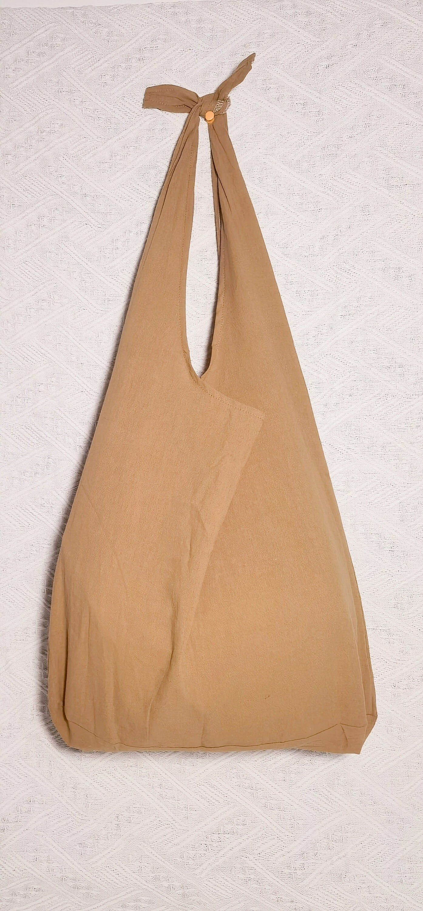 Caramel colour tote bag, linen tote bag, market bag, linen bag, adjustable bag travel bag，beach bag,school bag