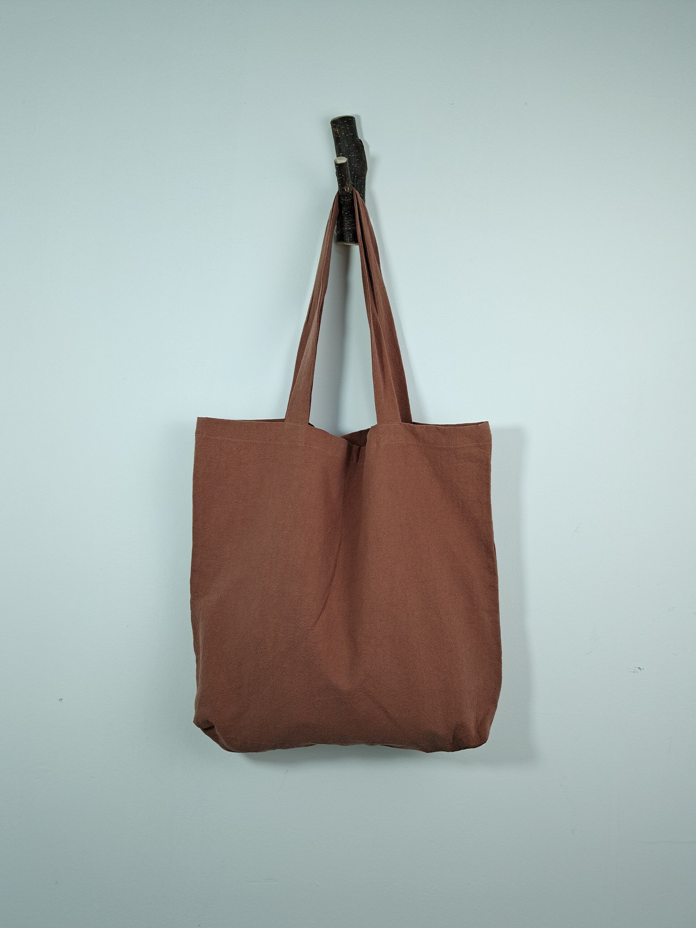 Brown red  tote bag, cotton linen tote bag, market bag, linen bag, shopping shoulder bag， travel bag，beach bag，Literary and elegant