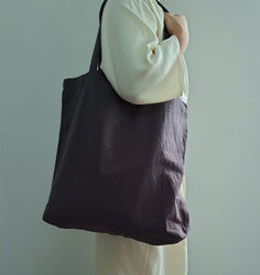 Brown tote bag, cotton linen tote bag, market bag, linen bag, shopping shoulder bag， travel bag，beach bag，Literary and elegant